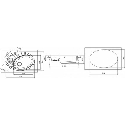 Кухонная мойка Florentina Селена 780 20.265.E0780.104, бежевый, Цвет производителя: бежевый - фото 4
