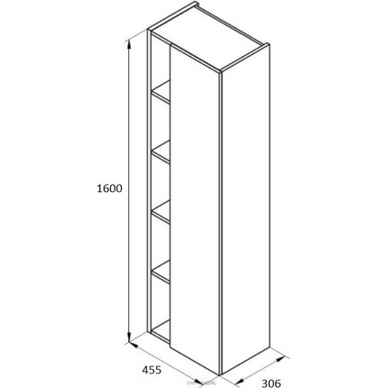 Пенал подвесной Roca Etna 45 см 857303445, дуб верона - фото 5