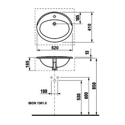 Раковина врезная на столешницу Roca Adora 52 см 327204000 - фото 6