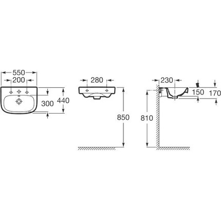Раковина подвесная Roca Debba 55 см 32799500Y - фото 9