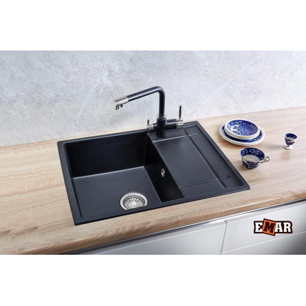Кухонная мойка Emar EMQ-1650.Q, морион, Цвет производителя: морион - фото, картинка 2 Кухонная мойка Emar EMQ-1650.Q, морион, Цвет производителя: морион - фото 2