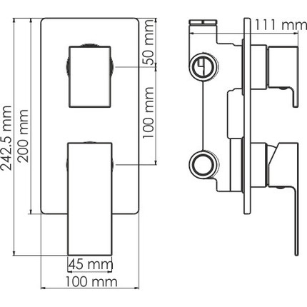 Смеситель для ванны WasserKraft Abens 2071, черный - фото 4