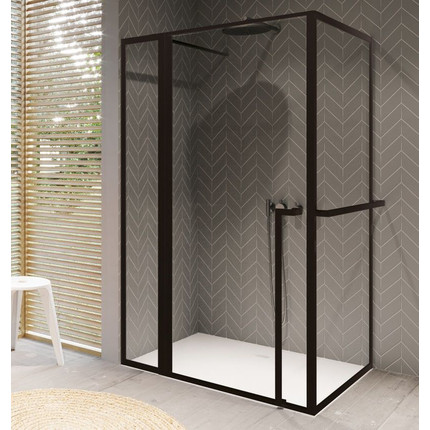 Душевое ограждение Riho Lucid GD203 110х80 см G005016121 с кронштейном в комплекте, черный/прозрачное - фото 