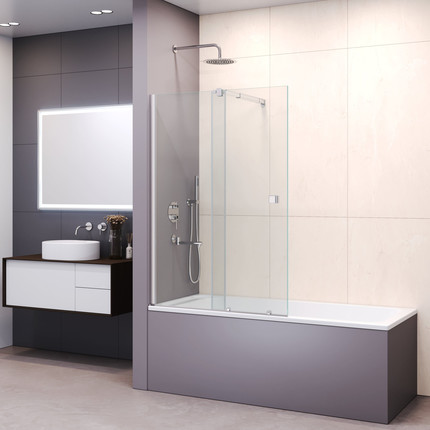 Шторка для ванны RGW SC-46 90 см 06114609-11 (стекло 8 мм), хром/прозрачное - фото 