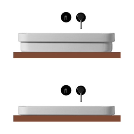 Раковина врезная на столешницу Kerasan Tribeca 60 см 514375*0, borgogna matt - фото 2