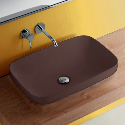 Раковина врезная на столешницу Kerasan Tribeca 60 см 514375*0, borgogna matt - фото 