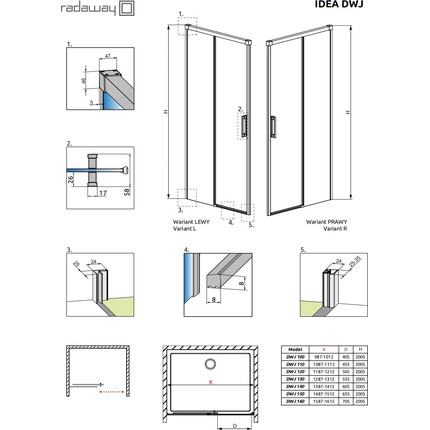 Душевая дверь Radaway Idea Black DWJ 130 см 387017-54-01L, черный/прозрачное - фото 9