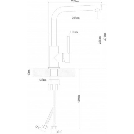 Смеситель для кухни Florentina Дельта FL 313.06H.1123.201, жасмин, Цвет производителя: жасмин - фото 3