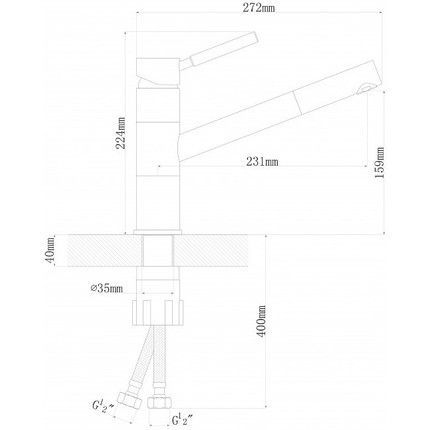 Смеситель для кухни Florentina Фита FL 313.18L.1223.104, бежевый, Цвет производителя: бежевый - фото 3