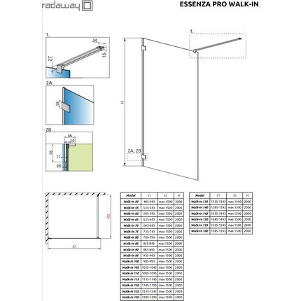 Душевая перегородка Radaway Essenza Pro Gold Walk-in 90х200 см 10103090-09-01, золото/прозрачное - фото 7
