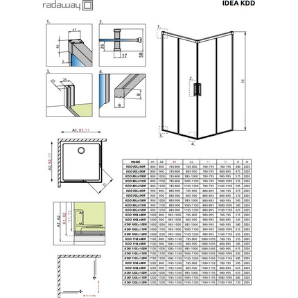 Душевое ограждение Radaway Idea Black KDD 100х100 см, черный/прозрачное - фото 10
