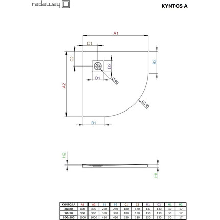 Поддон мраморный Radaway Kyntos A Black 90х90 см HKA9090-54, черный - фото 8