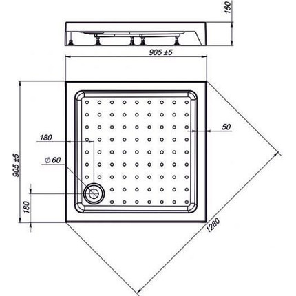 Поддон акриловый Sole Cube 90х90 см - фото 2