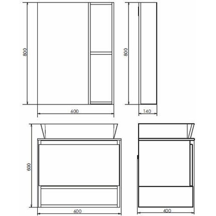 Зеркало-шкаф Comforty Прага 60 см, дуб белый - фото 6