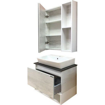 Зеркало-шкаф Comforty Прага 60 см, дуб белый - фото 4