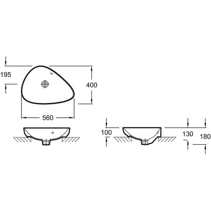 Раковина врезная на столешницу Jacob Delafon Nouvelle Vague 56 см EVI102-00 - фото 8