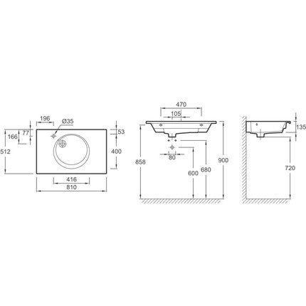 Тумба подвесная с раковиной Jacob Delafon Odeon Rive Gauche 80 см EB2522-R9-N18, белый - фото 7