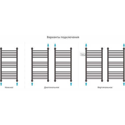 Полотенцесушитель водяной Сунержа Богема+ П14 800x500 мм (прямая перемычка) 071-0220-8050, сатин - фото 4