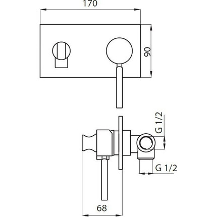 Набор для гигиенического душа Cezares APHRODITE-DIF-02-Bi, бронза, Цвет производителя: бронза - фото 2