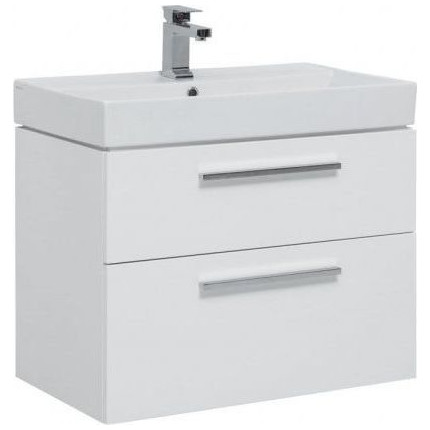 Тумба подвесная с раковиной Aquanet Nova 75 см 242262, белый, Цвет фасада: белый - фото 