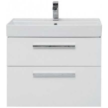 Тумба подвесная с раковиной Aquanet Nova 75 см 242262, белый, Цвет фасада: белый - фото 3