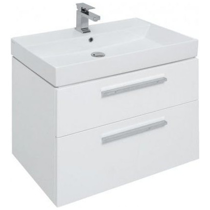 Тумба подвесная с раковиной Aquanet Nova 75 см 242262, белый, Цвет фасада: белый - фото 5