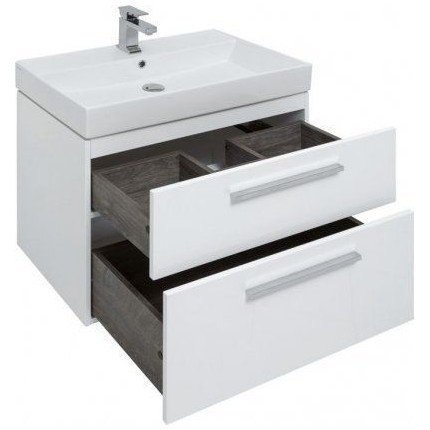 Тумба подвесная с раковиной Aquanet Nova 75 см 242262, белый, Цвет фасада: белый - фото 6