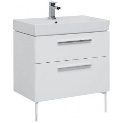 Тумба подвесная с раковиной Aquanet Nova 75 см 242262, белый, Цвет фасада: белый - фото 9