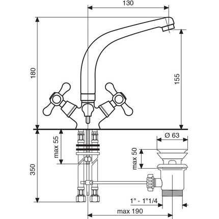 Смеситель для раковины Emmevi Deco Classic BR12913, бронза - фото 2