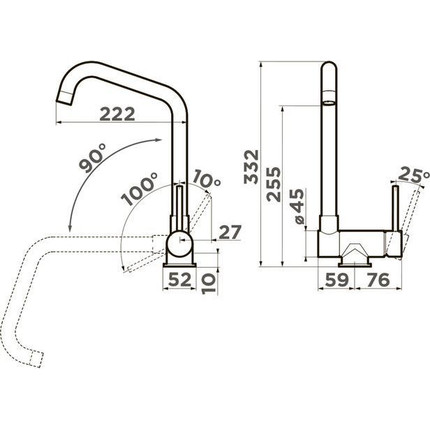 Смеситель для кухни Omoikiri Mori-C 4994320 (для установки под окно), хром - фото 3