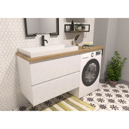 Тумба подвесная с раковиной-столешницей Эстет Malibu Luxe 155 см L ФР-00007116 - фото, картинка  Тумба подвесная с раковиной-столешницей Эстет Malibu Luxe 155 см L ФР-00007116 - фото