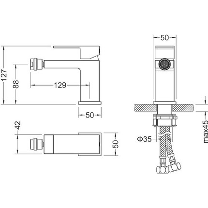 Смеситель для биде Timo Selene 2062/17F, золото - фото 2