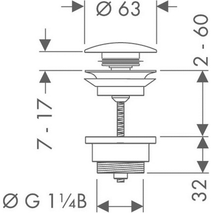 Донный клапан Hansgrohe 50100670, черный - фото 2