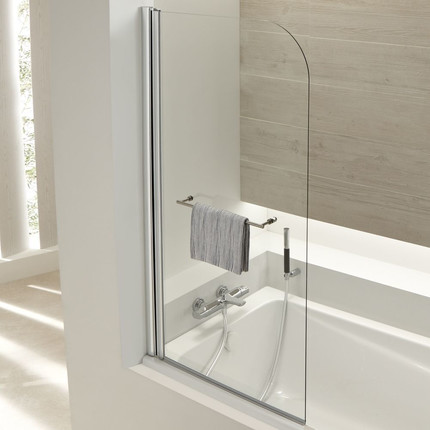 Шторка для ванны Jacob Delafon Odeon Up 80 см E4932-GA, хром/прозрачное - фото, картинка  Шторка для ванны Jacob Delafon Odeon Up 80 см E4932-GA, хром/прозрачное - фото