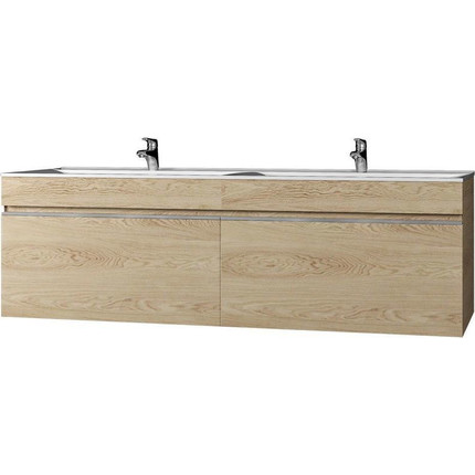 Тумба подвесная с раковиной Velvex Pulsus 140 см tpPUL.140-25, дуб сонома - фото 