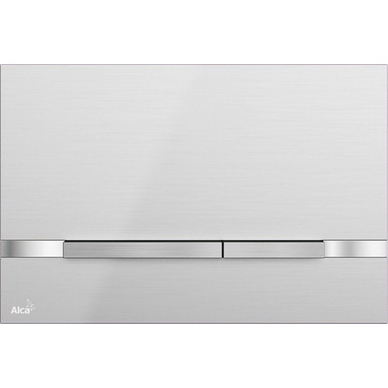 Кнопка смыва Alcaplast STRIPE-INOX, нержавеющая сталь-полумат/глянец - фото 
