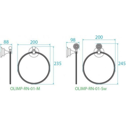 Кольцо для полотенец Cezares Olimp OLIMP-RN-01-M - фото 2