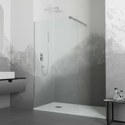 Душевая перегородка RGW WA-001 90x195 см 351000109-11 (стекло 10 мм) с кронштейном в комплекте, хром/прозрачное - фото 