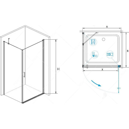 Душевое ограждение RGW LE-34 90х120 см 06123492-11, хром/прозрачное - фото 3