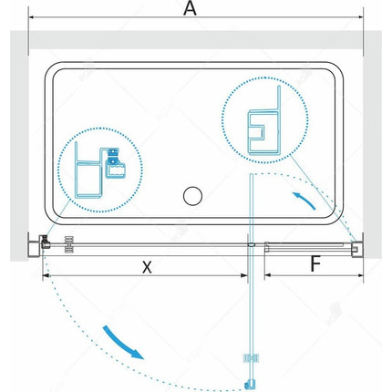 Душевая дверь RGW PA-02 70 см 04080207-11, хром/прозрачное - фото 3