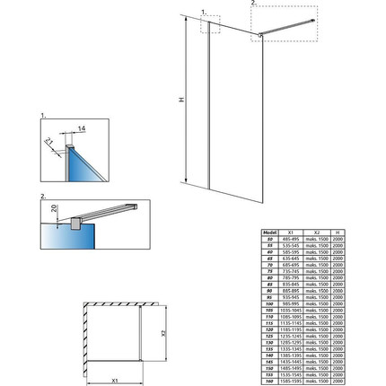 Душевая перегородка Radaway Modo New II 130x200 см 389134-01-01 (стекло 8 мм), хром/прозрачное - фото 5