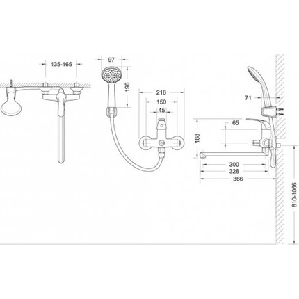 Смеситель для ванны Bravat Fit F00416C - фото, картинка 4 Смеситель для ванны Bravat Fit F00416C - фото 4
