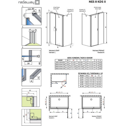 Душевое ограждение Radaway Nes 8 KDS II 110x70 см R (стекло 8 мм), хром/прозрачное - фото 7