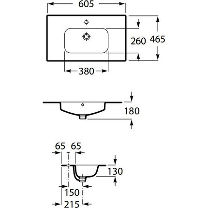 Тумба подвесная с раковиной Roca Lago 60 см 857295444, дуб светлый - фото 9