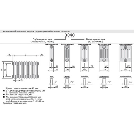 Вертикальный радиатор Zehnder Charleston 2180 390х1790 мм (8 секций) нижнее подключение - фото 3