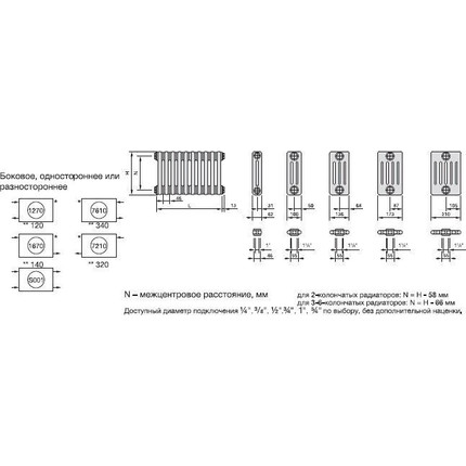 Вертикальный радиатор Zehnder Charleston 2180 390х1790 мм (8 секций) нижнее подключение - фото 5