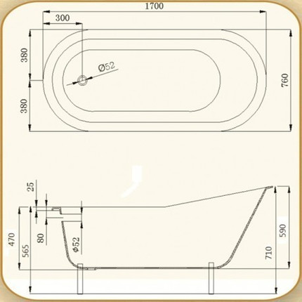 Ванна отдельностоящая Magliezza Gracia WH 170x76 см, красный (ножки белый) - фото 5