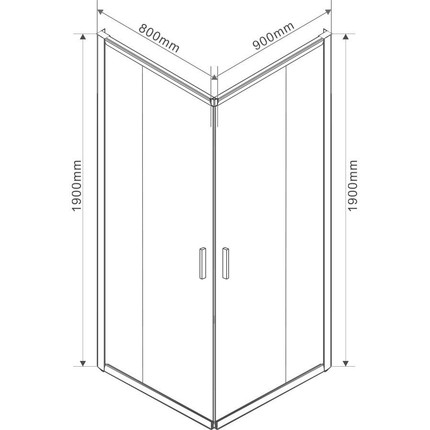 Душевое ограждение Vincea Garda 90x80 см VSS-1G8090CLB, черный/прозрачное - фото 2