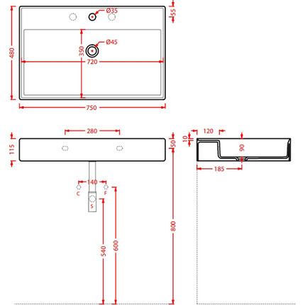 Раковина-чаша ArtCeram Scalino 75 см SCL008 01 00, белый - фото 3