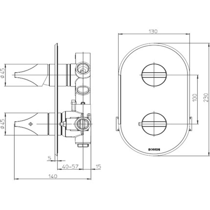 Смеситель для ванны с термостатом Bossini Apice Z00500.073, черный матовый - фото 4